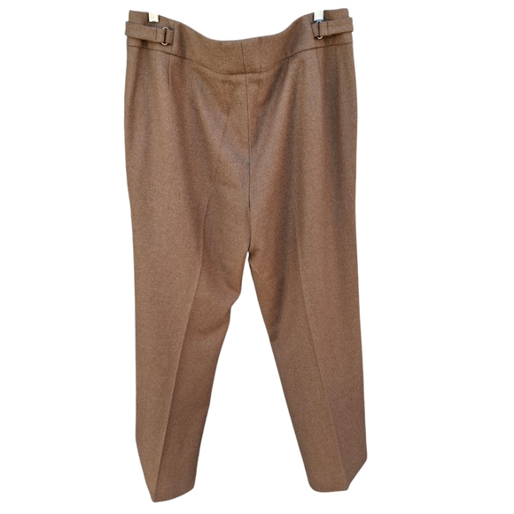 Escada Virgin & Angora Wool Wide-Leg Pants Caramel Romania Women Size 44 /US 14 - Picture 6 of 16